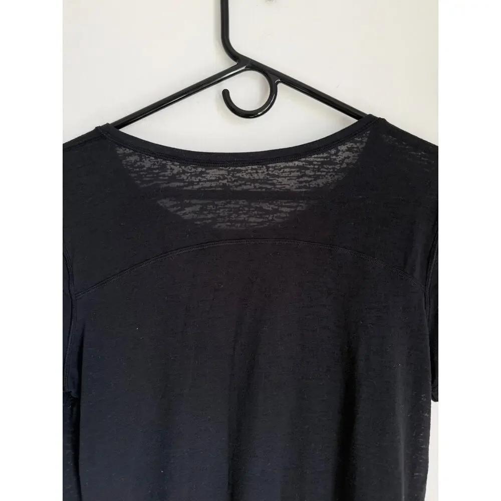Lululemon Round Two Tee Burnout Womens Gathered Sides Shear T Shirt